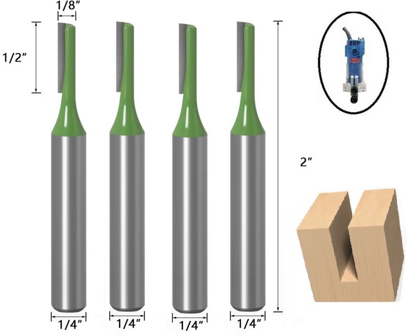 tequila [ ( Shank=6.35) TS-10A Straight Trimmer Bit Set ,Cut Dia.4 mm ,Length 8 mm Rotary Bit Set-picture-31