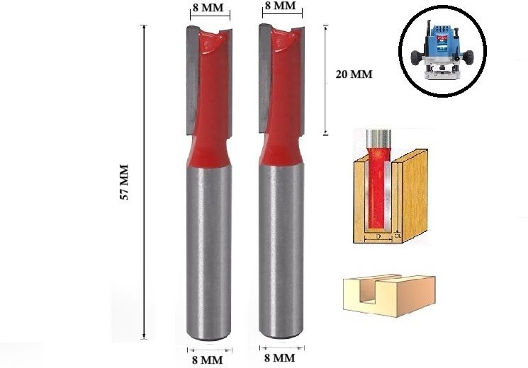 tequila [ (Shank=8mm) Straight Router Bit Set 9503 Cut Size 8 MM, Length 20 MM Rotary Bit Set-picture-35