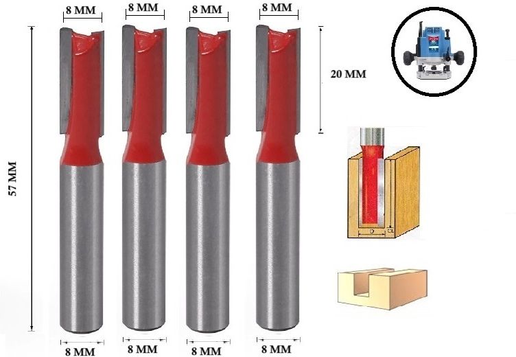 tequila [ (Shank=8mm) Straight Router Bit Set 9503 Cut Size 8 MM, Length 20 MM Rotary Bit Set-picture-14