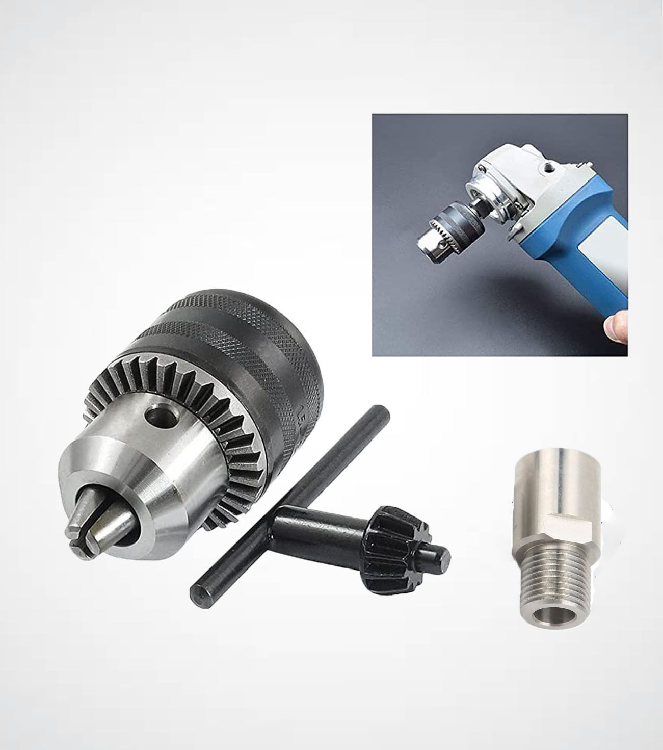 Drill Chuck for Angle Grinder and Drill Machine With Converter Nut 1/2" 20 Unf DCHAD08 13mm Drill Bits Rotary Tool-image-21