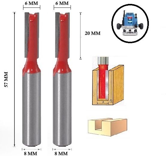 tequila [ (Shank=8mm) Straight Router Bit Set 9502 Cut Size 6 MM, Length 20 MM Rotary Bit Set-picture-29