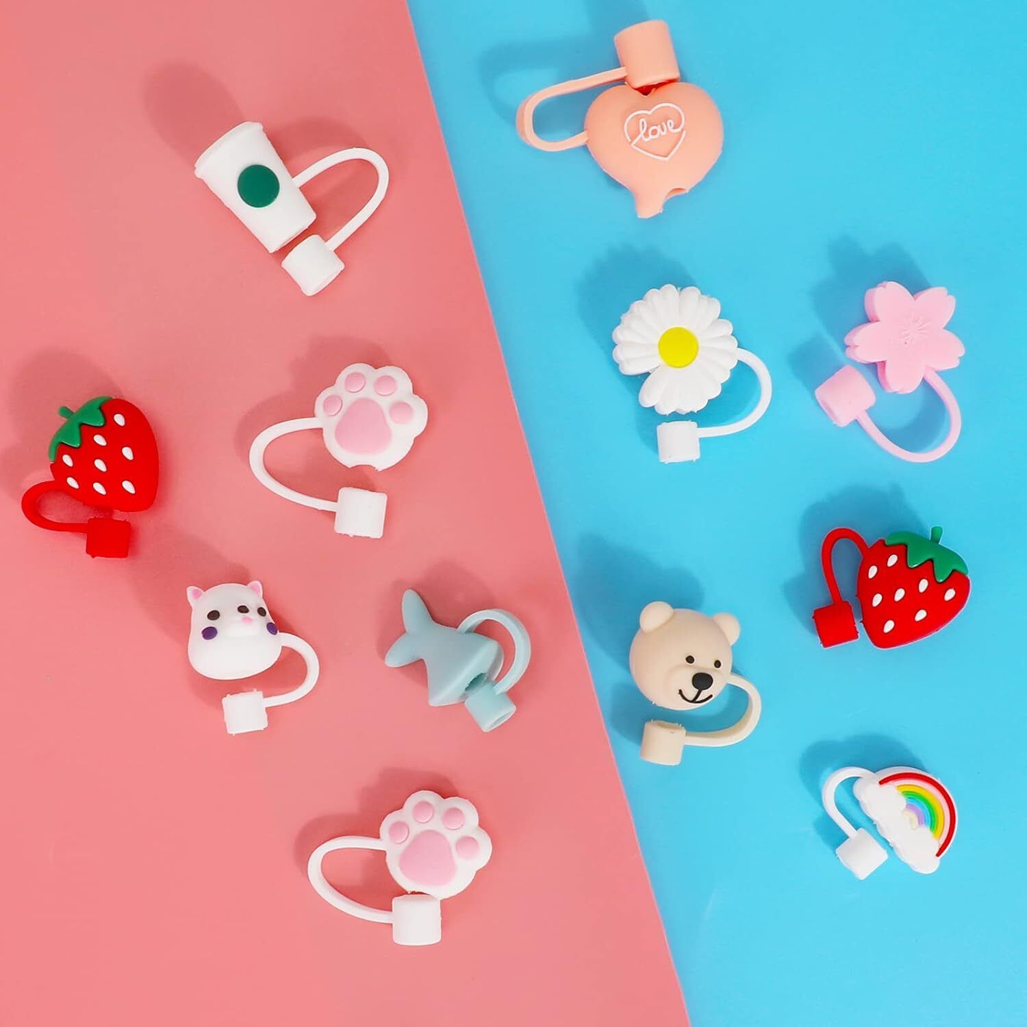 Adorable Cartoon Silicone Straw Cap, Lids Anti-Dust Silicone Straw Caps Drinking Roulette-image-40