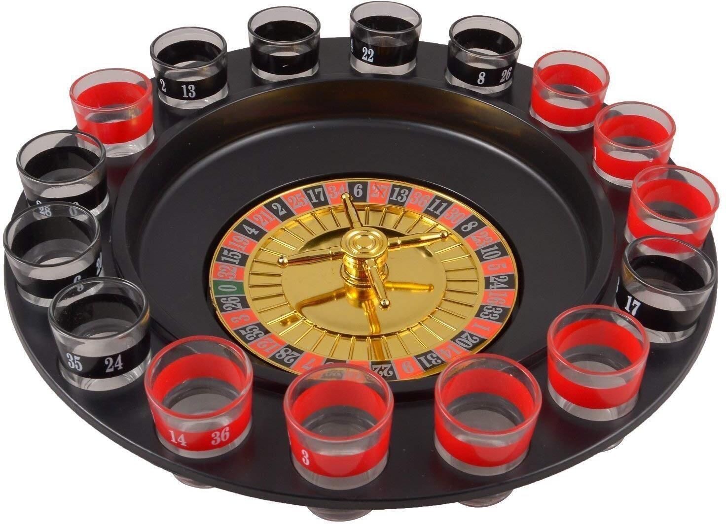 Drinking Roulette, Drinking Game Set (2 Balls and 16 Glasses) Drinking Roulette