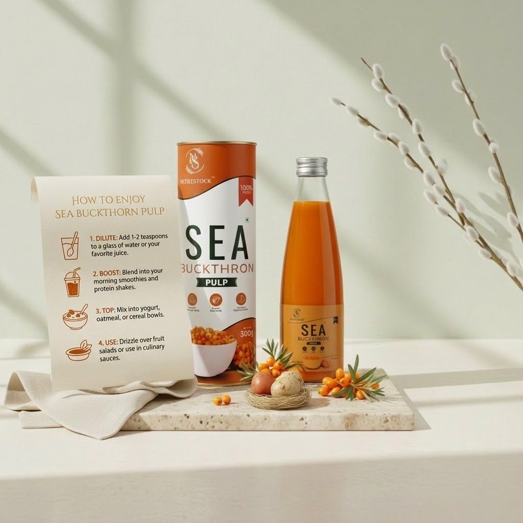 nutrestock Sea Buckthorn Pulp Juice | Nutrient-Rich Health Drink | Makes 50 Glasses-picture-32