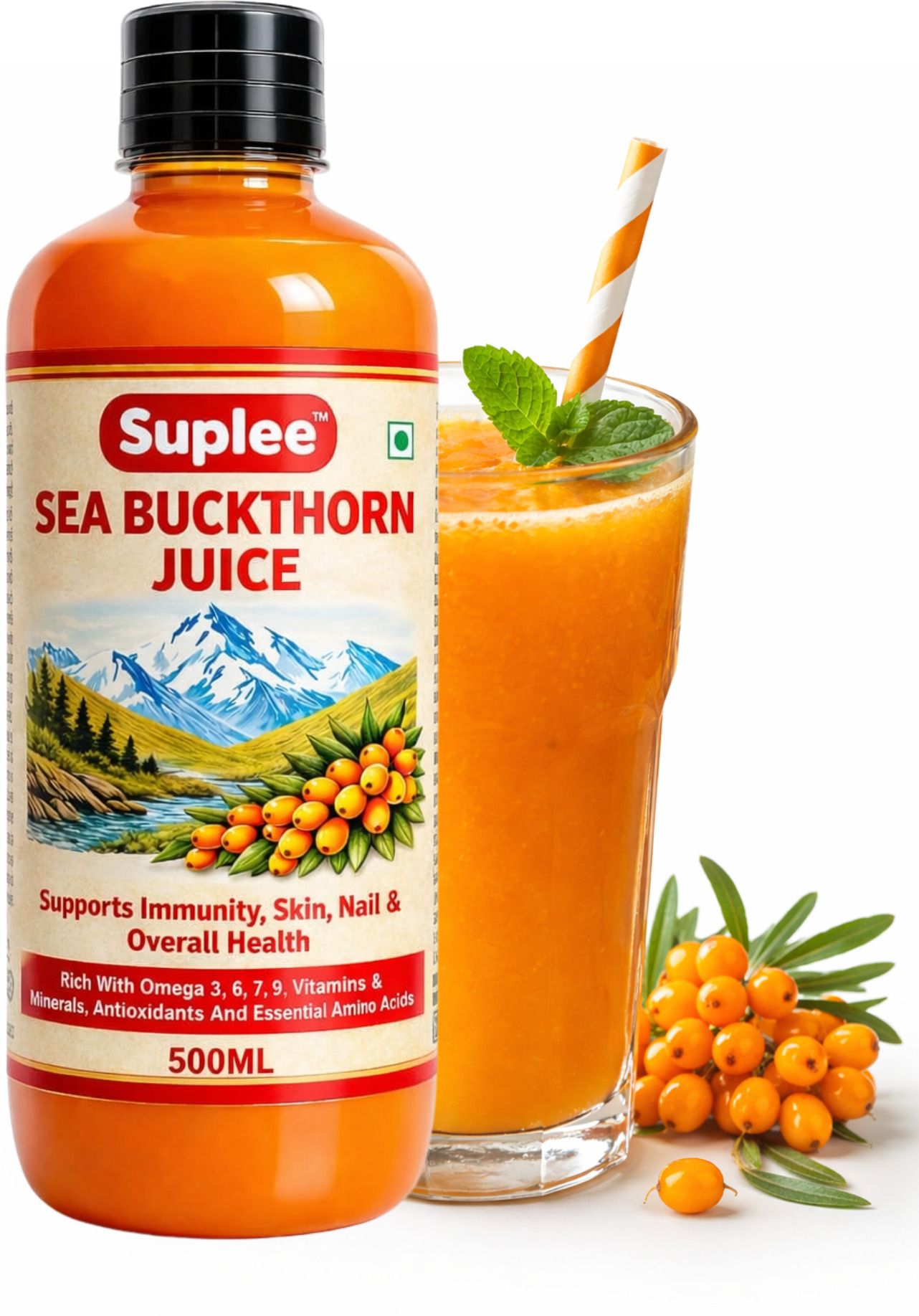 Himalayan Sea Buckthorn Juice from Pure Wild Cold Pressed Berries-image-47