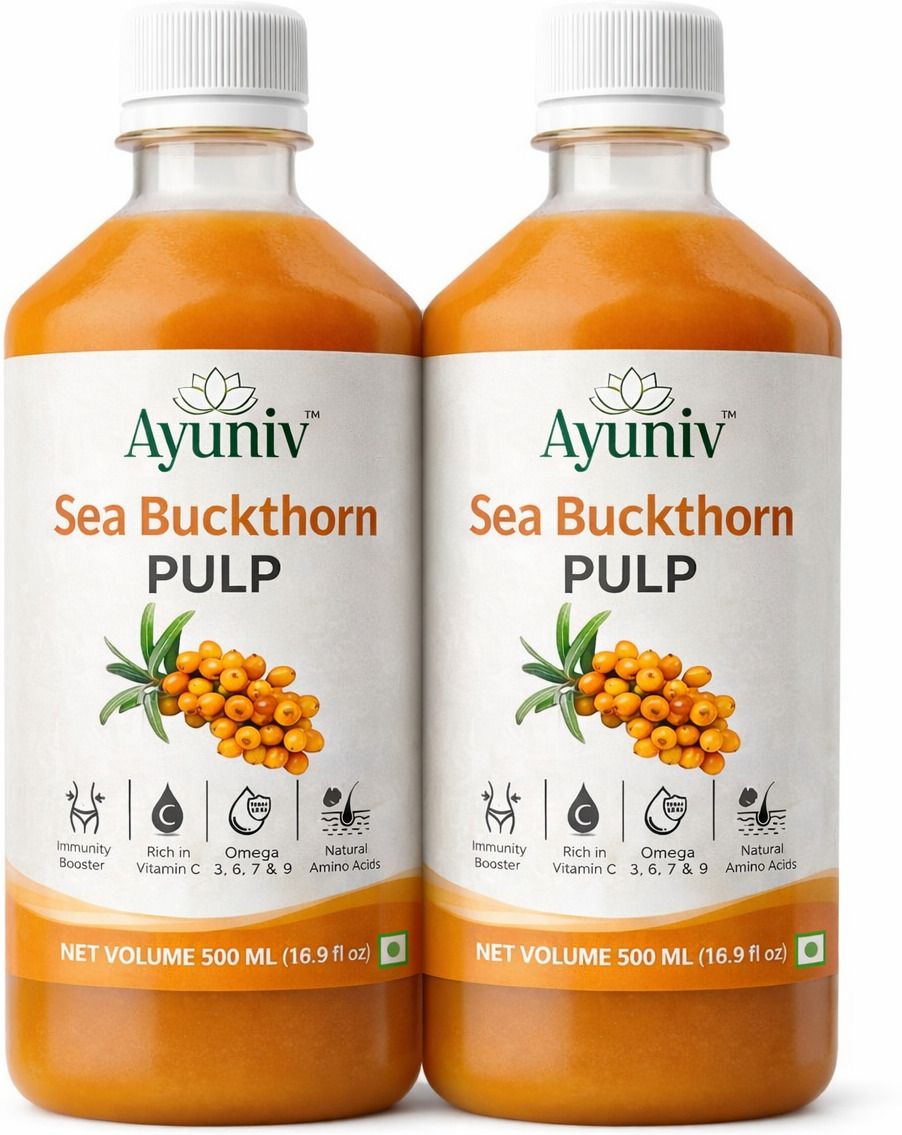 ayuniv Sea Buckthorn Pulp Juice - Rich in Antioxidants, Omega 3, 6, 7, 9 & Vitamin C-picture-10