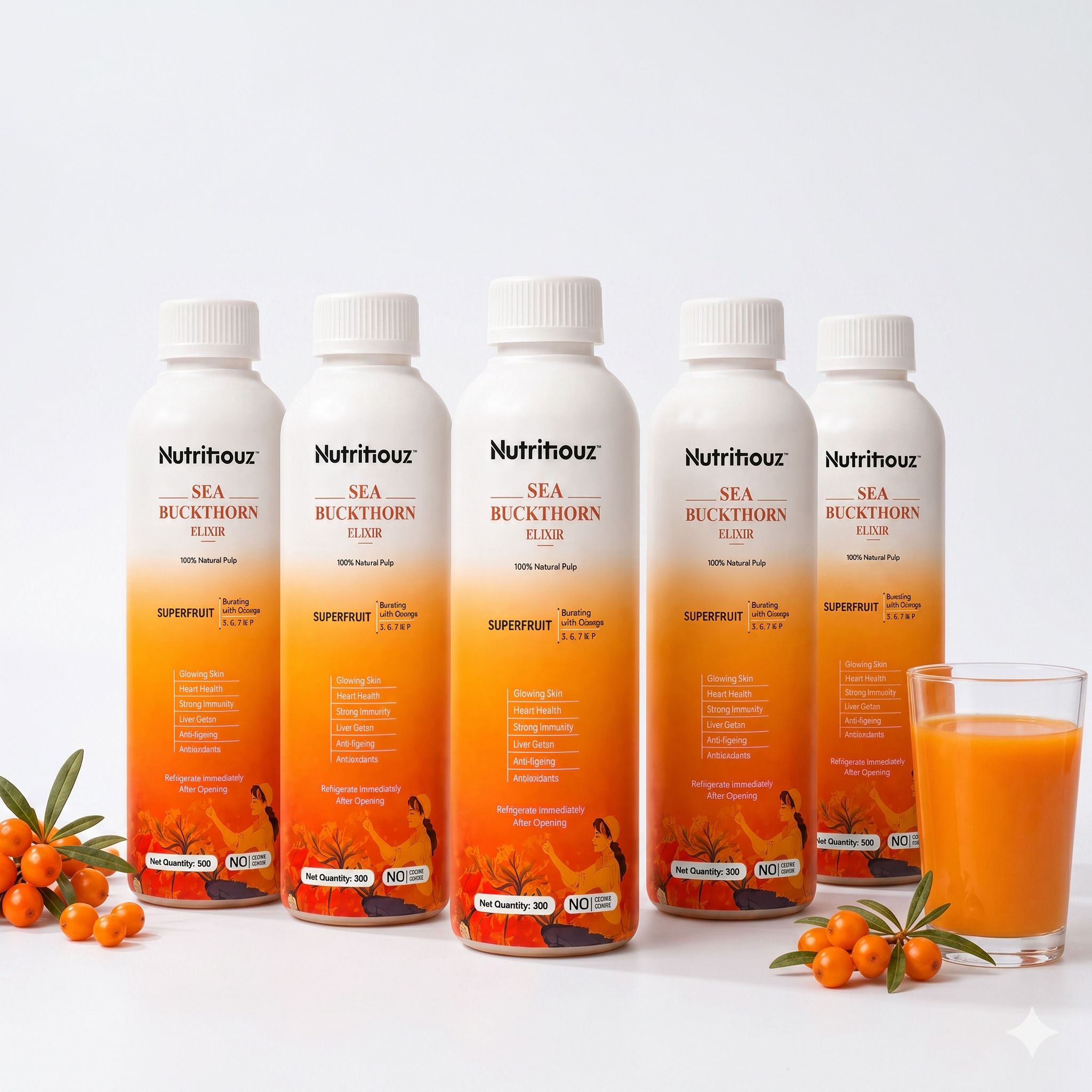nutritiouz Himalayan Sea buckthorn Elixir | Cold-Pressed Sea Buckthorn Pulp | Pack of 5-picture-44