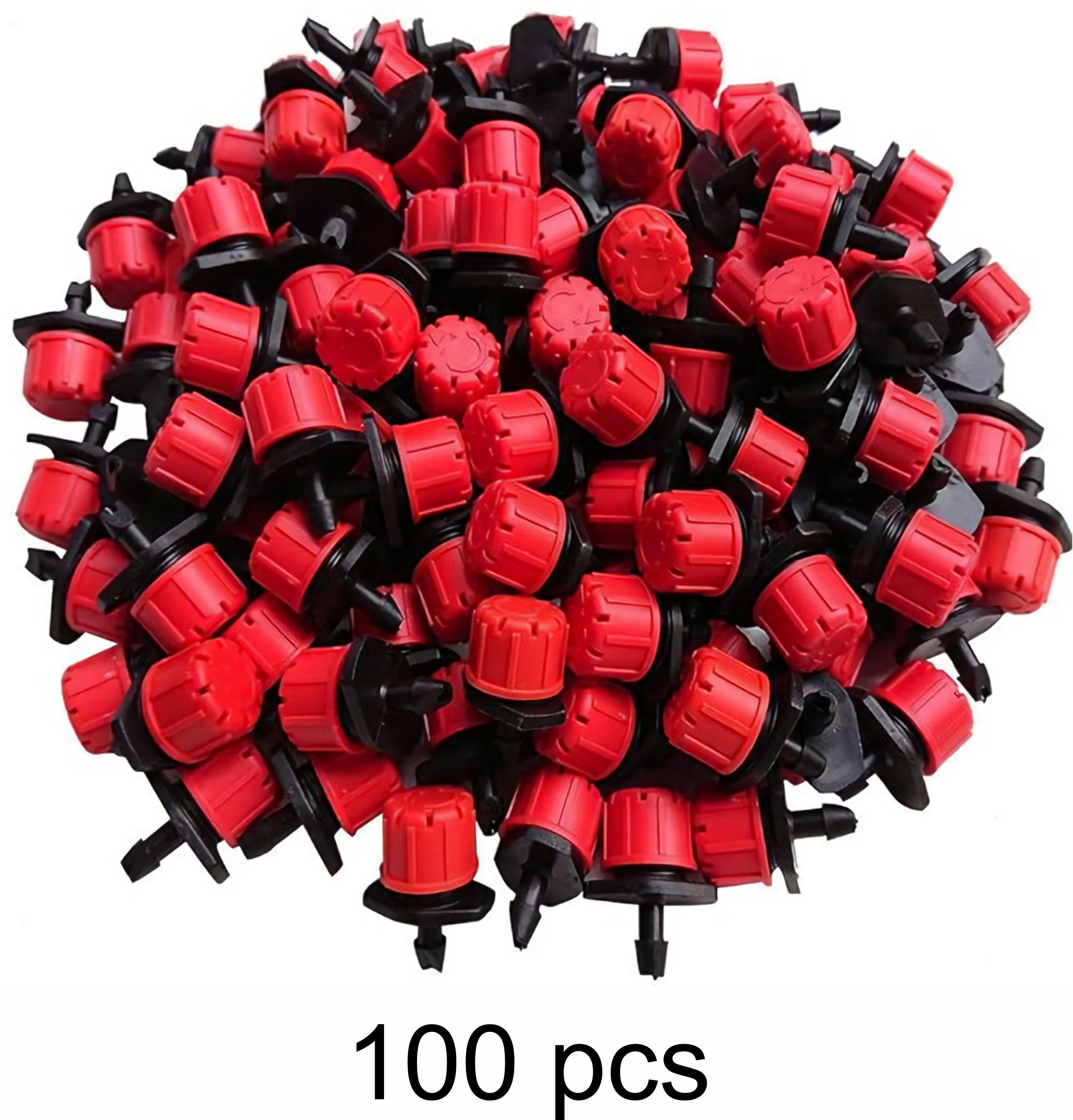 Adjustable Irrigation Dripper Sprinklers 1/4 Inch Emitters (100 Pcs) Drip Irrigation Kit