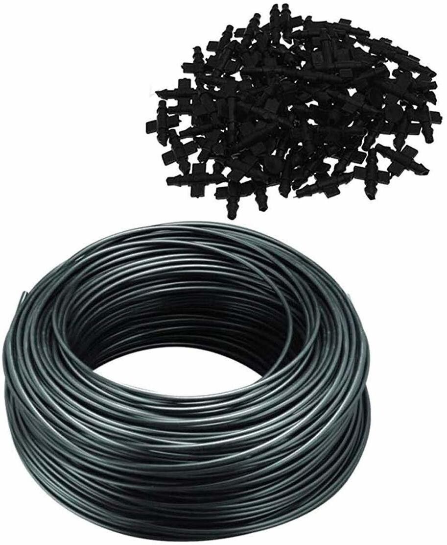 Drip Irrigation Pin Connectors (120 Pieces) and 4 mm Feeder Line Pipe, 30 m Drip Irrigation Kit-image-42