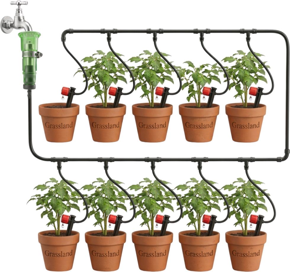 Drip Irrigation System for 12 Plants, Self Automatic With Adjustable Dripper Drip Irrigation Kit-image-38