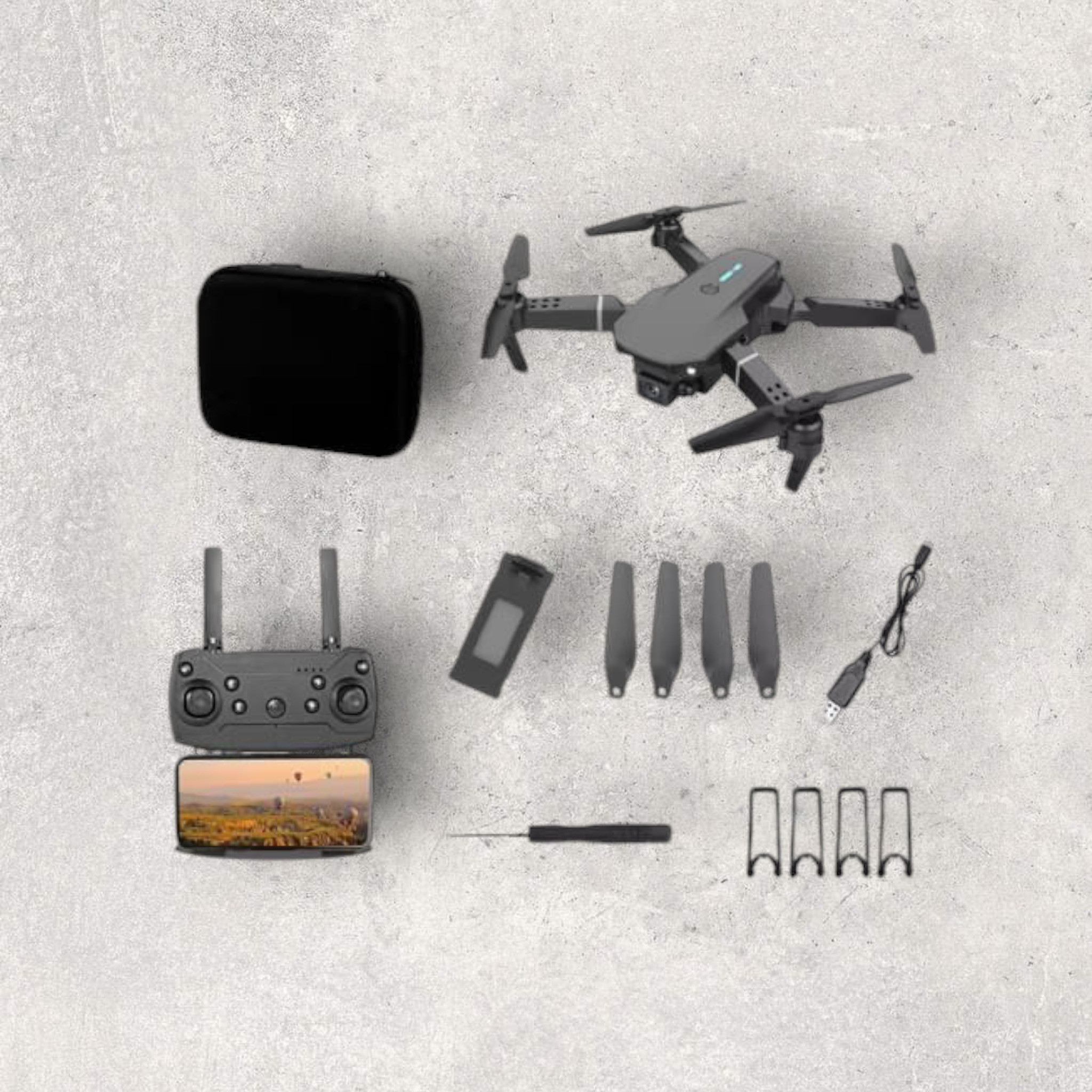 swa mi E8 WiFi Camera Remote Control 360 Flip Stunt Drone 2 Batteries_3 Drone image 1