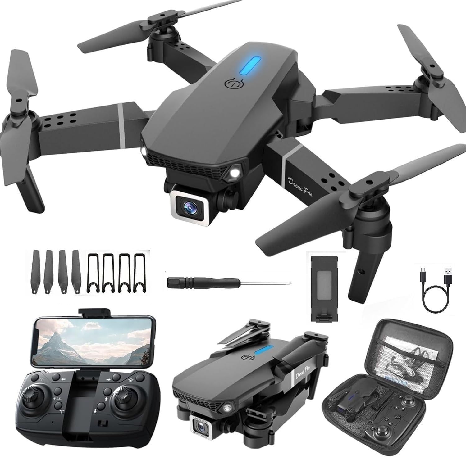 4K-E88 Drone upgraded version dual camera drone Smart Gestures Drone-image-32