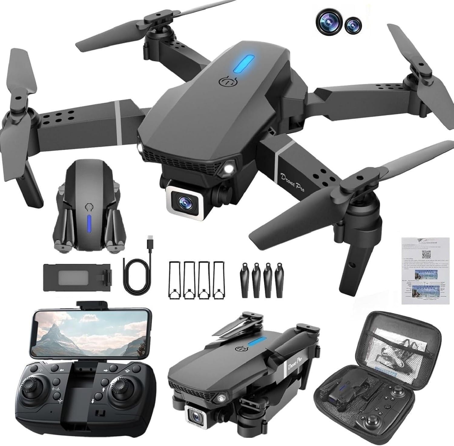moxii E88 Pro Drone upgraded version dual camera drone Smart Gestures Drone Drone-picture-15
