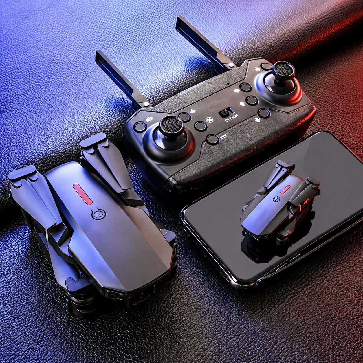 Black Foldable Quadcopter Drone with HD Camera, WiFi FPV & RC Controller Drone-image-34