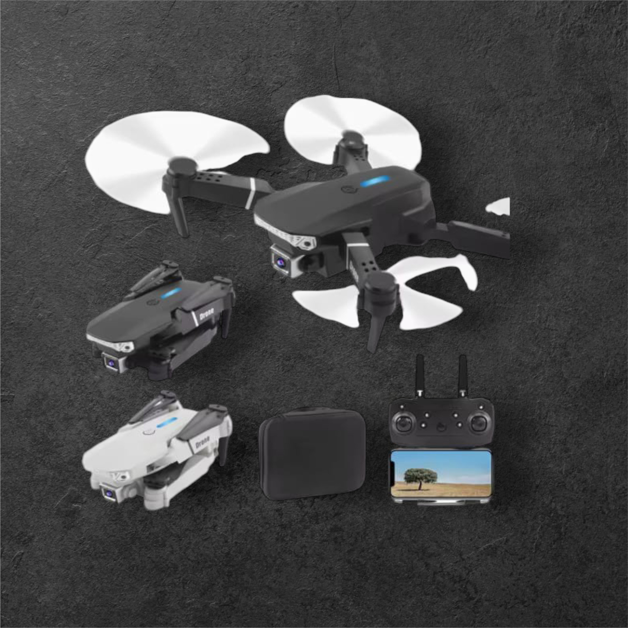 swa mi E99 Drone WiFi Camera Drone Remote Control 360 Flip Stunt Drone 2 Batteries_8 Drone image 1