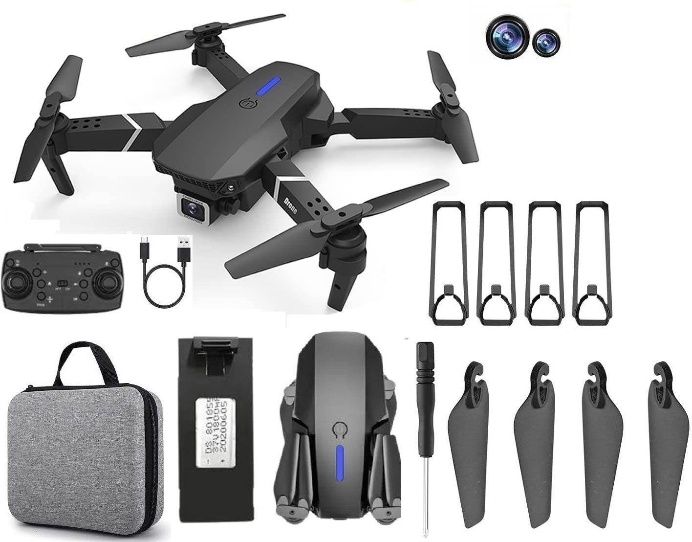 hiyadikans Drone upgraded version 4k dual camera Foldable WiFi Position Locking-1PCS Drone-picture-22