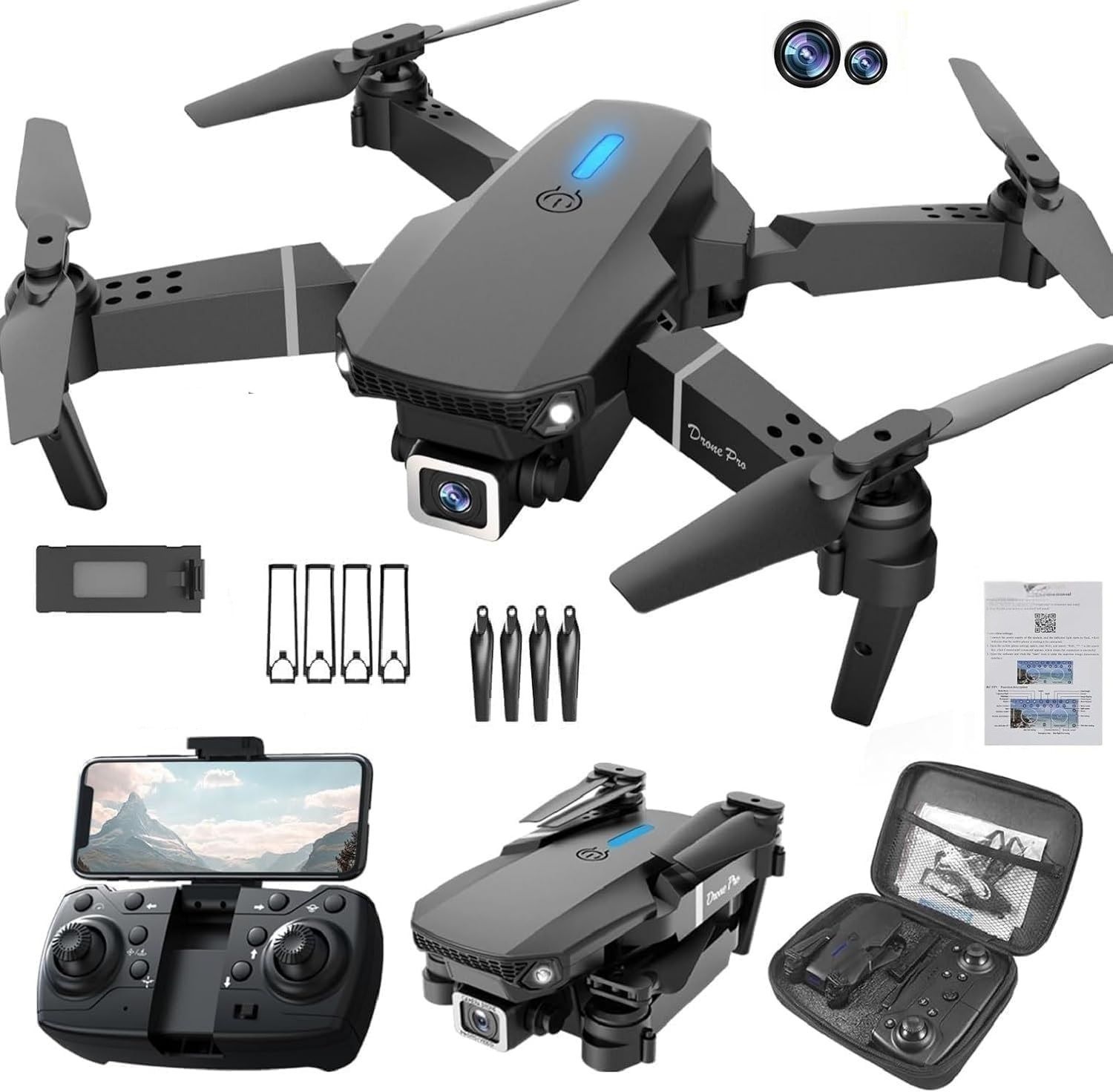 entinostik RC Drone with 4k Camera Foldable 1080P HD Drone Drone-picture-30