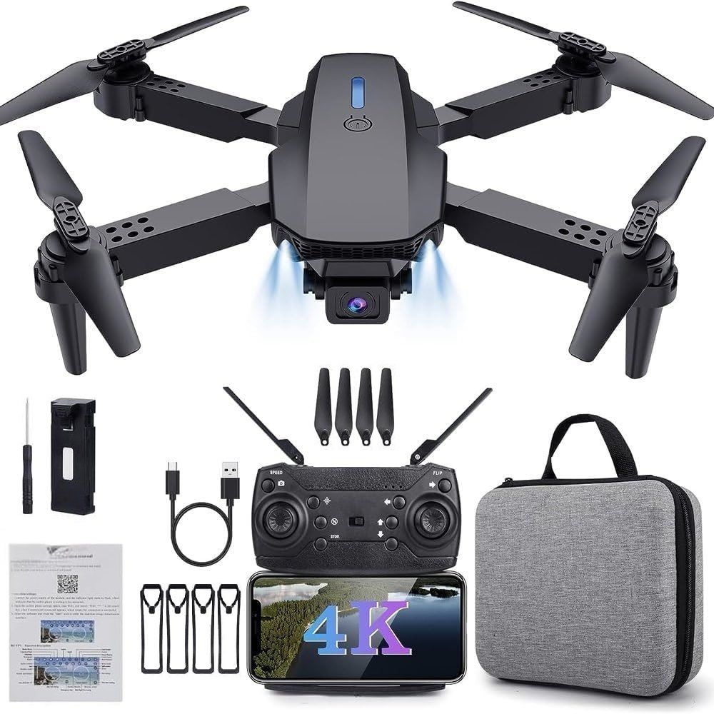 Drone with 4k Camera Foldable 1080P HD Altitude Hold, One Key Take Off Drone