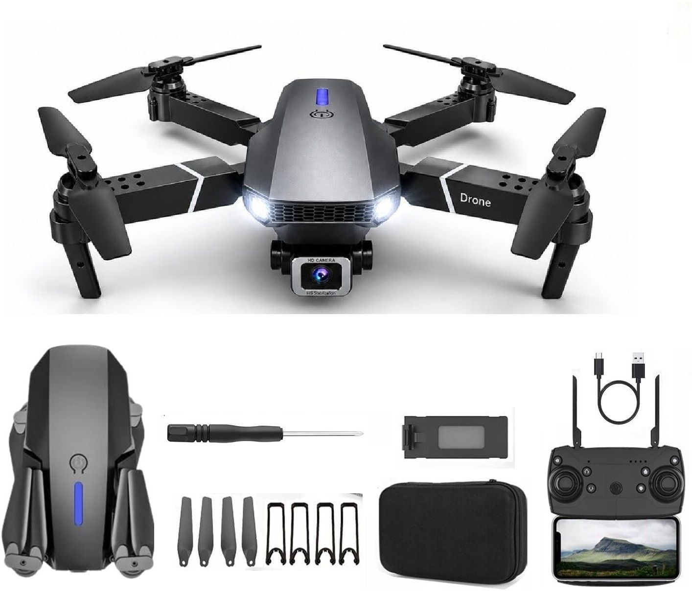 E88 Pro Drone upgraded version 1080HD dual camera mini drone Smart Gestures Drone-image-4