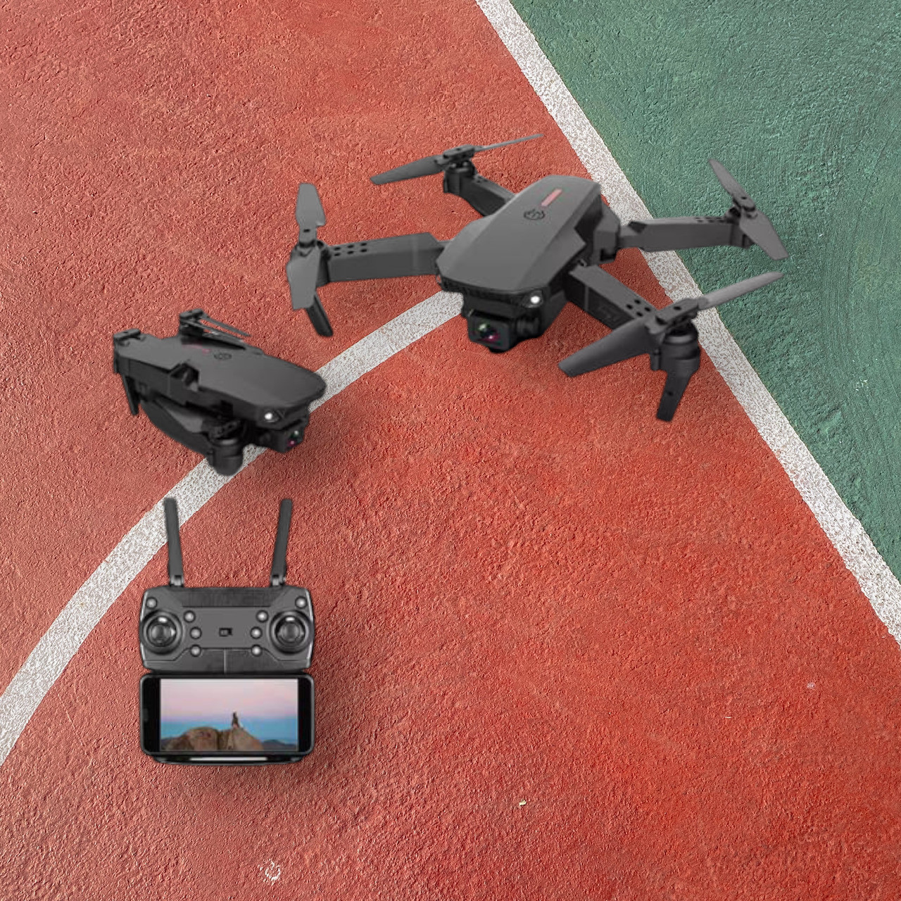 swa mi E99 Foldable Pro Drone for Kids | Obstacle Avoidance rone 2 Batteries_17 Drone image 1