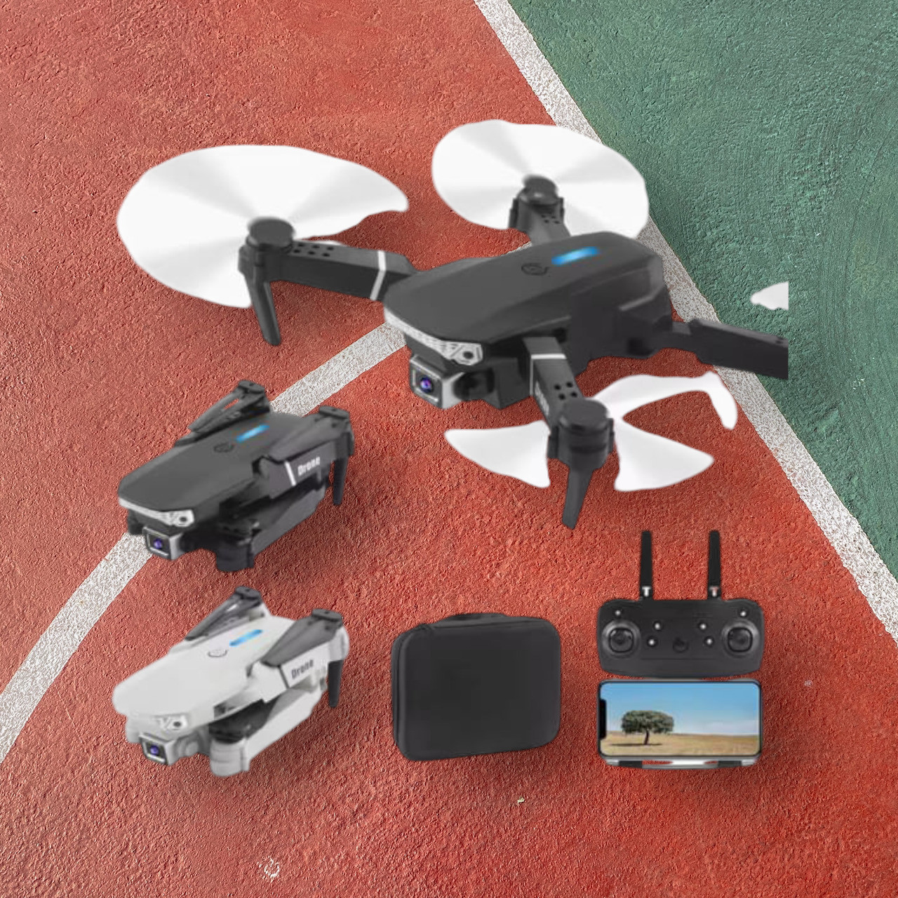 swa mi E99 Drone WiFi Camera Drone Remote Control 360 Flip Stunt Drone 2 Batteries_25 Drone image 1