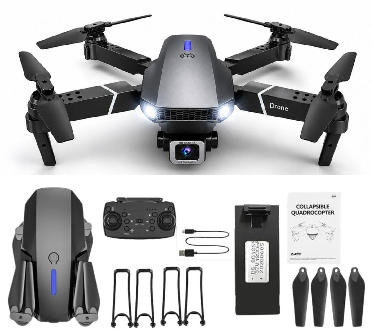 E88 Pro Drone upgraded version 4k dual camera New Smart Gestures Drone-image-11