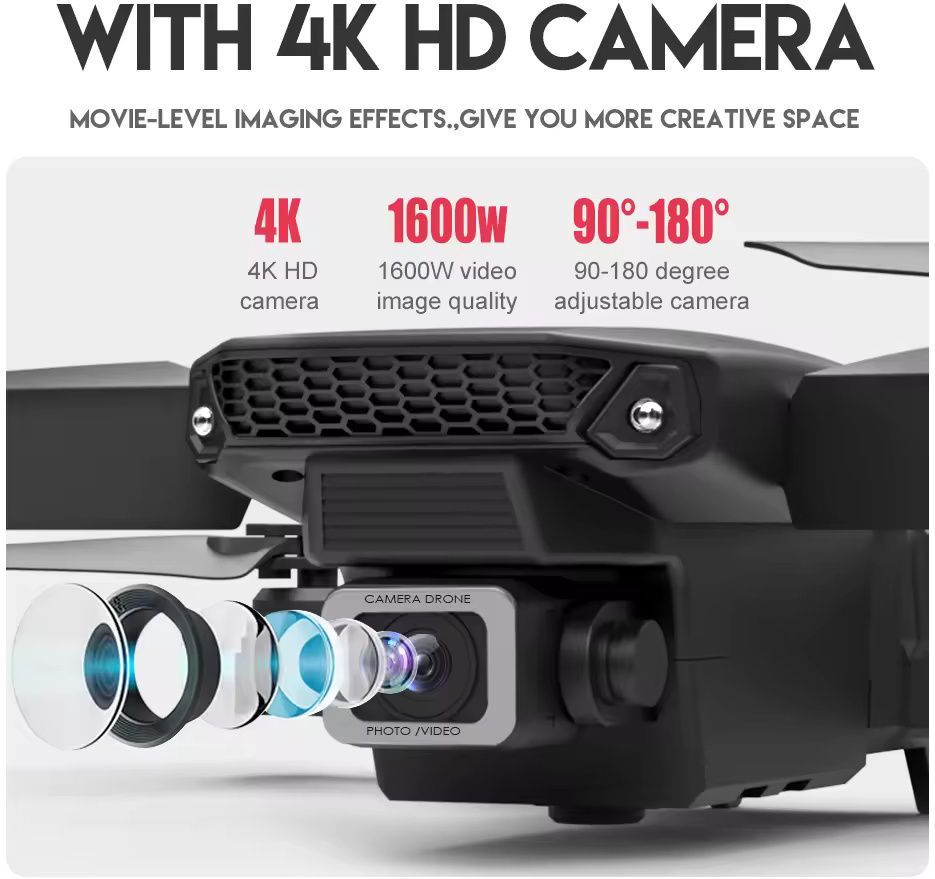E99 Pro Foldable Remote Control Drone with Dual Camera Drone 2 Batteries1 Drone