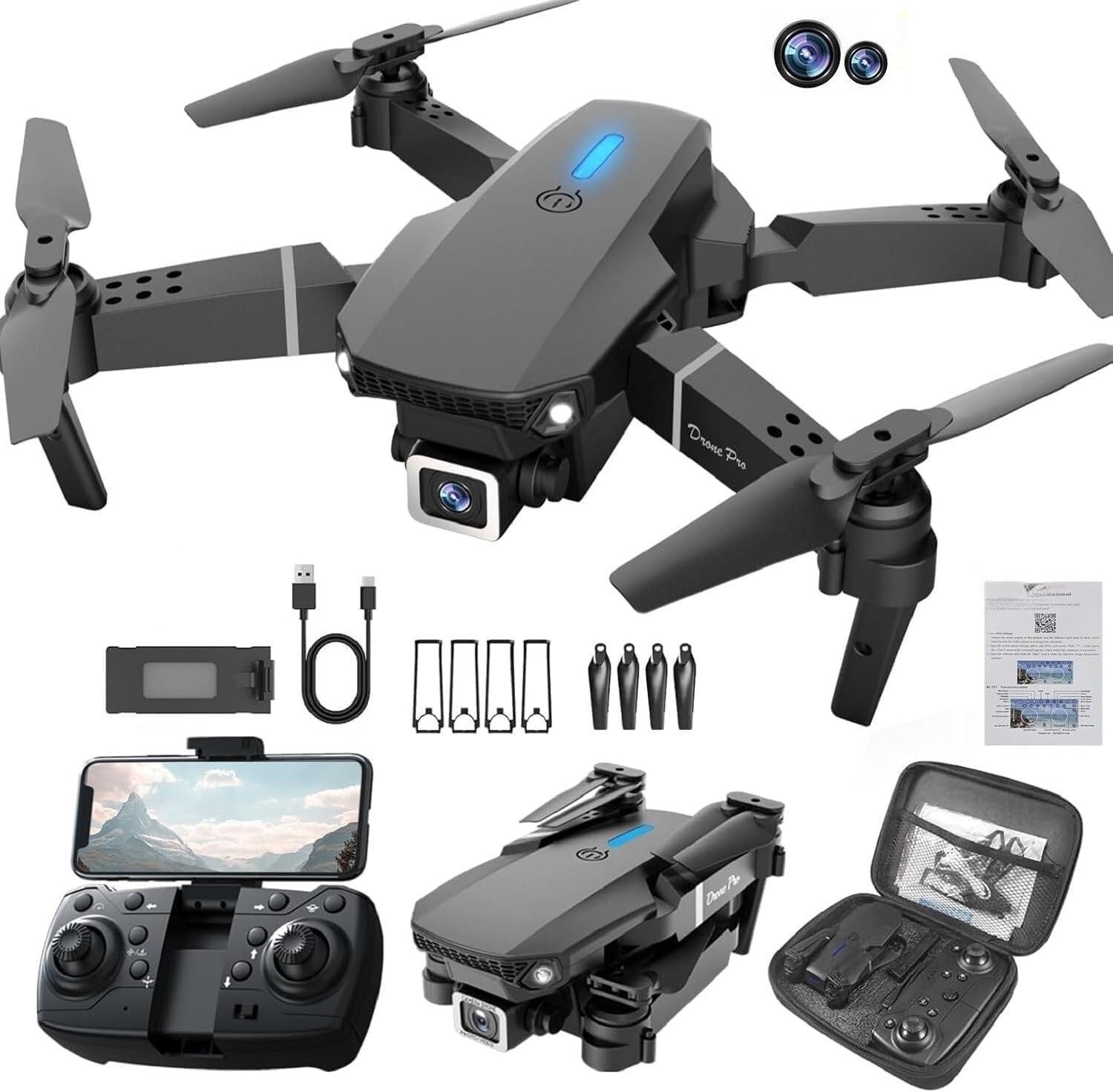 tjoi E88 Pro Foldable HD Camera Drone with Gesture Photo Feature Drone-picture-28