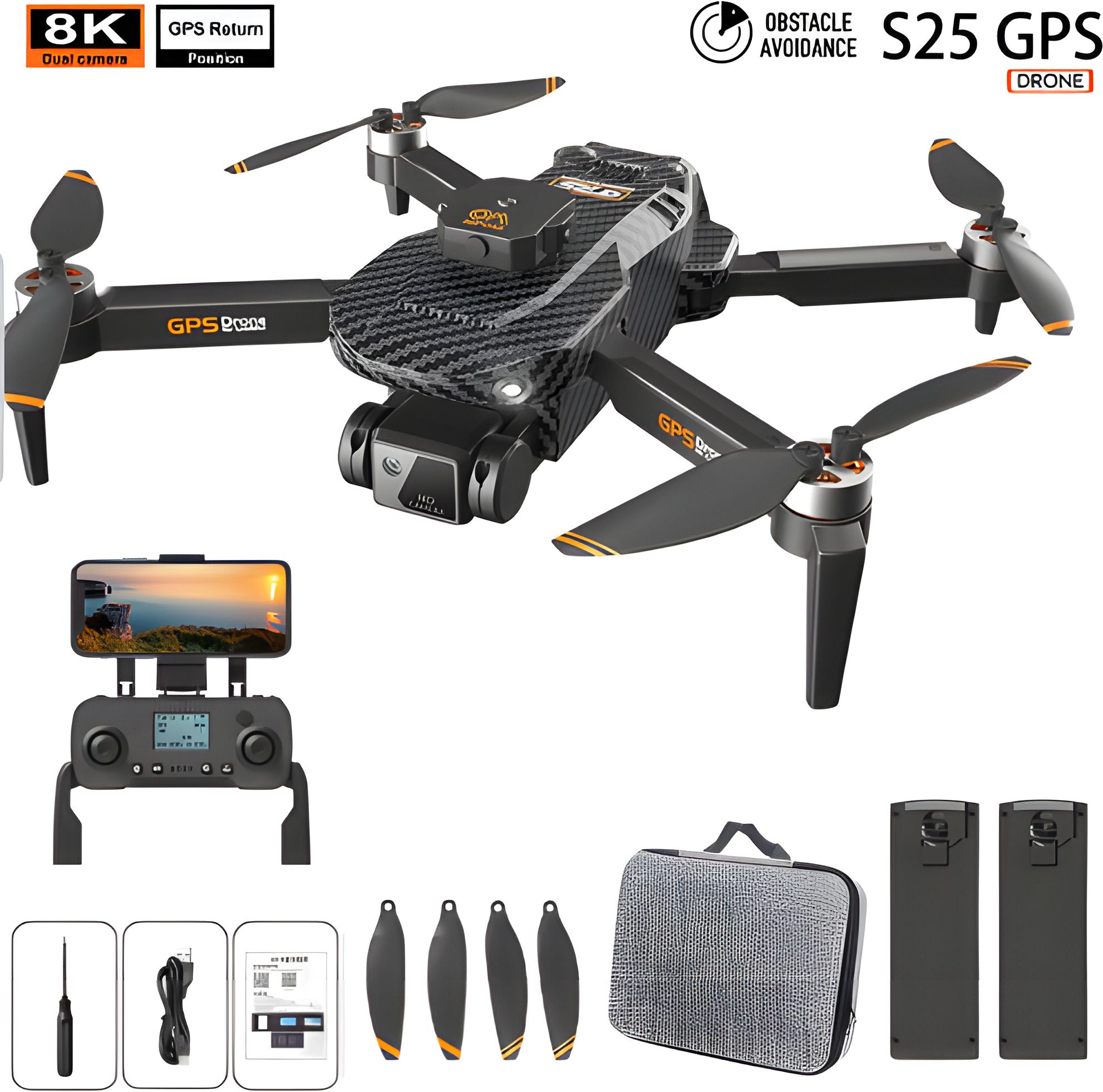 fitpro S25 GPS Drone | FPV 4K Cam | Remote | Stable Flight | GPS Mode Drone-picture-20