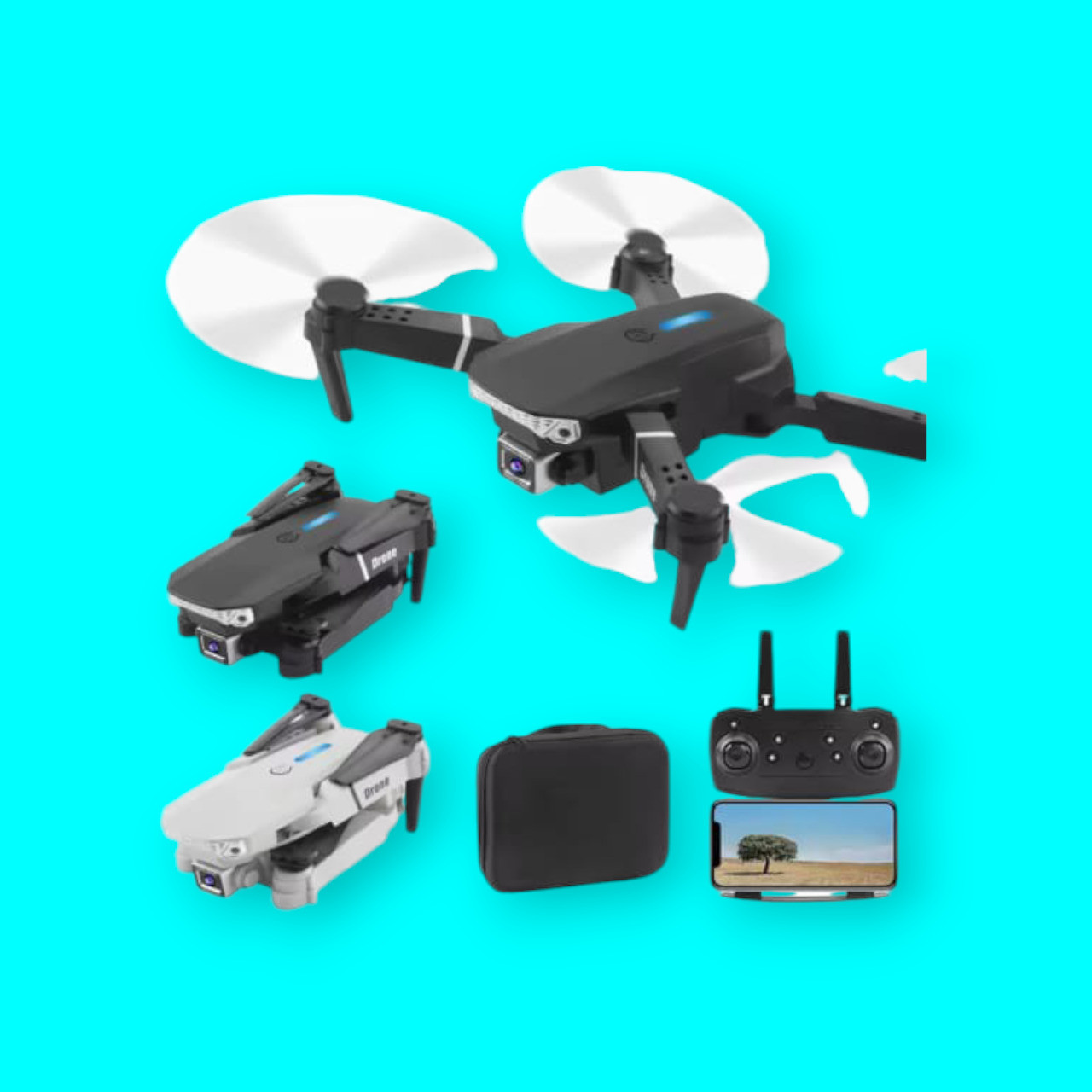 swa mi E99 Drone WiFi Camera Drone Remote Control 360 Flip Stunt Drone 2 Batteries_14 Drone image 1