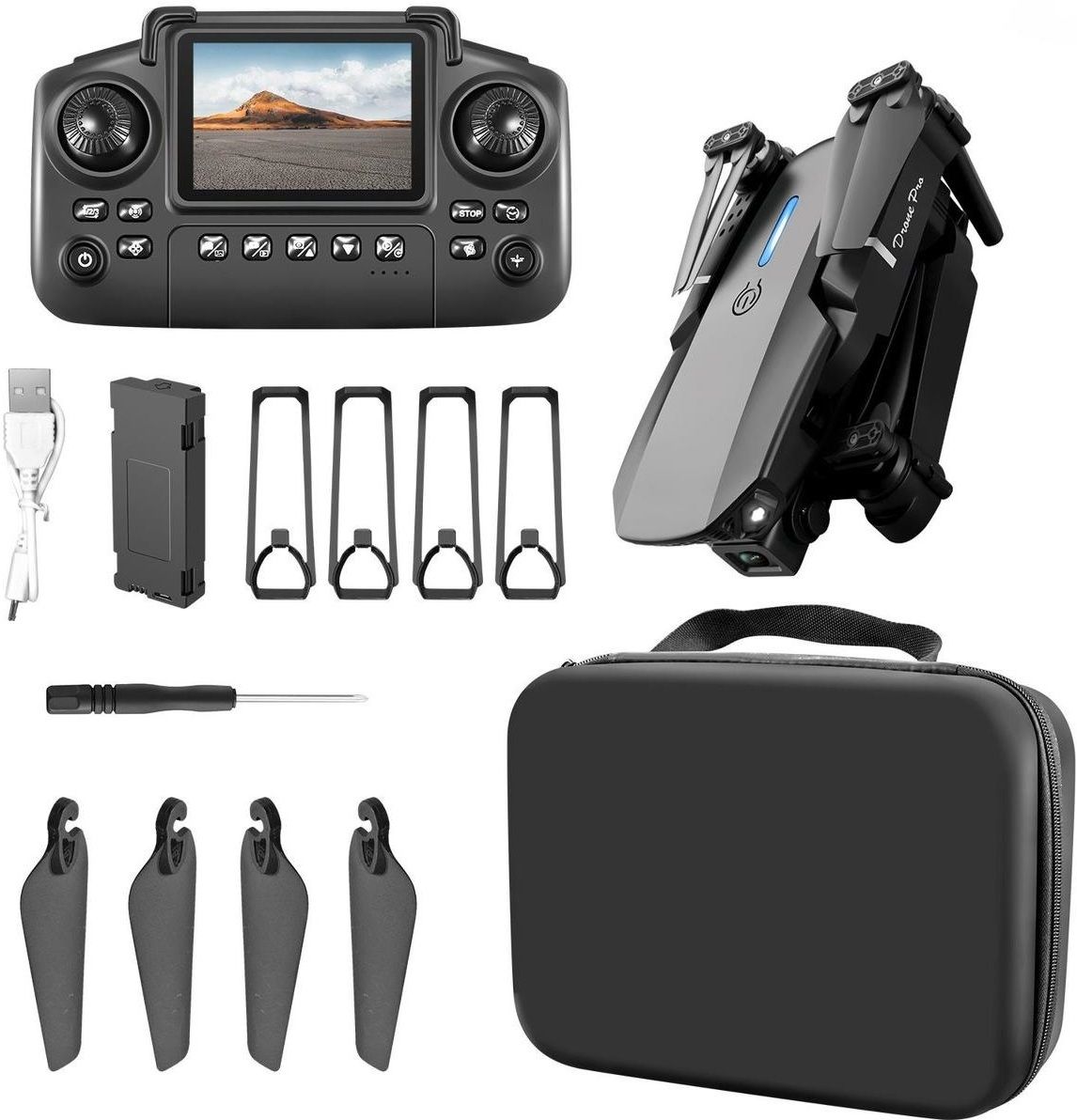 Foldable Drone with HD Screen Cameras Obstacle Avoidance Rechargeable Battery Drone-image-21