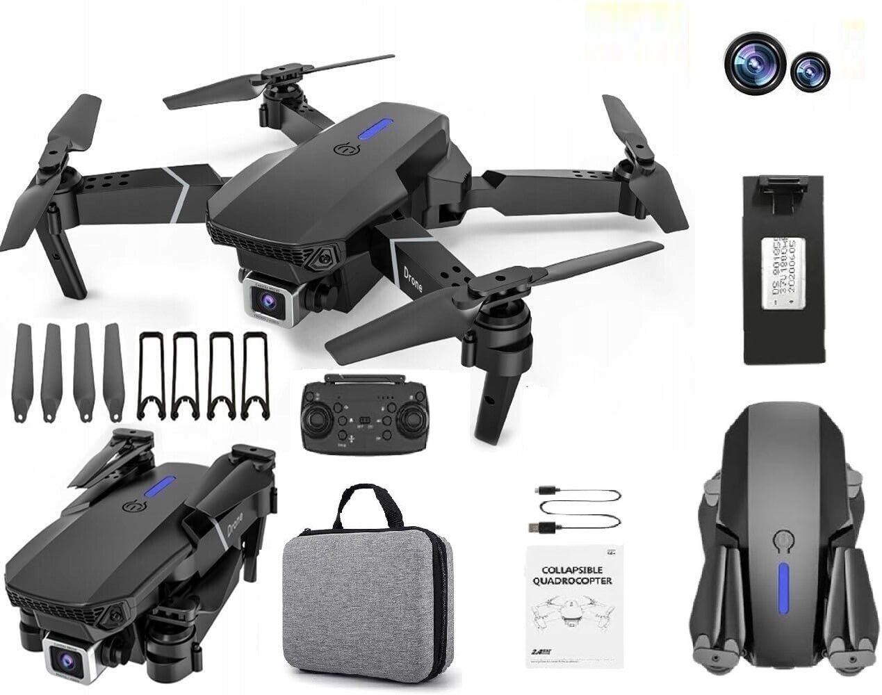 ankiyan 4K E88 Pro Drone with 1080HD Dual Cameras, Foldable Quadcopter Drone-picture-16
