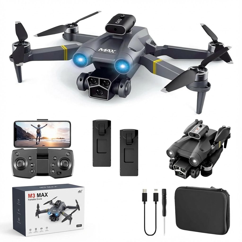 clubmall M3 MAX Drone Mini with Dual Camera Wi-Fi FPV, Gesture Selfie, 360° Flips, Drone-picture-13
