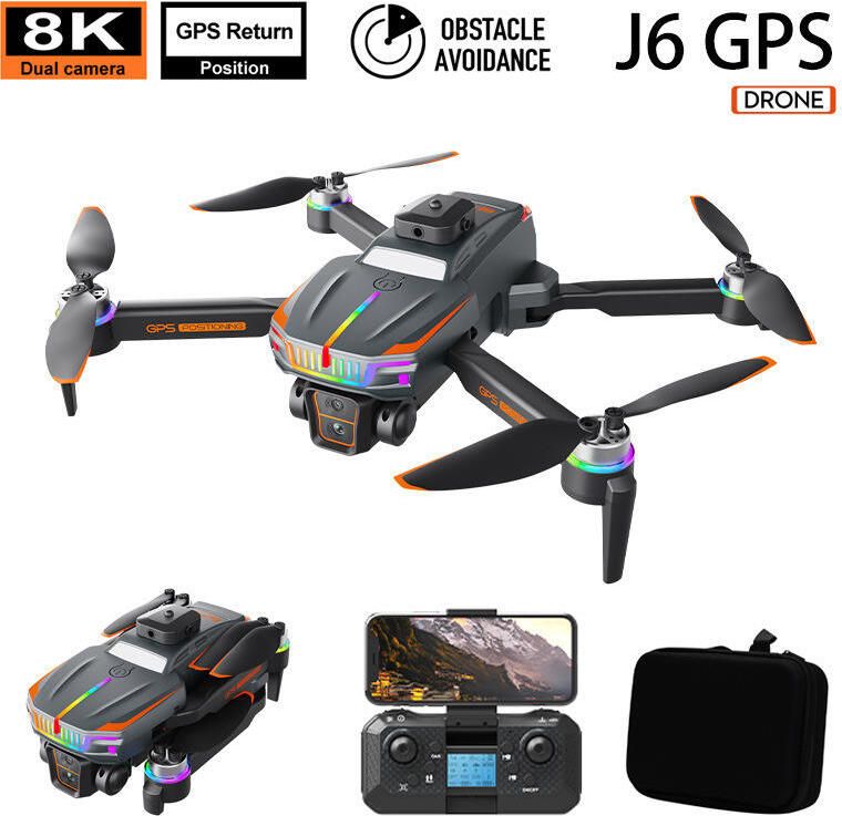 J6 Pro Brushless Motor Drone Camera Drone 480p with 360°, Headless Mode Drone