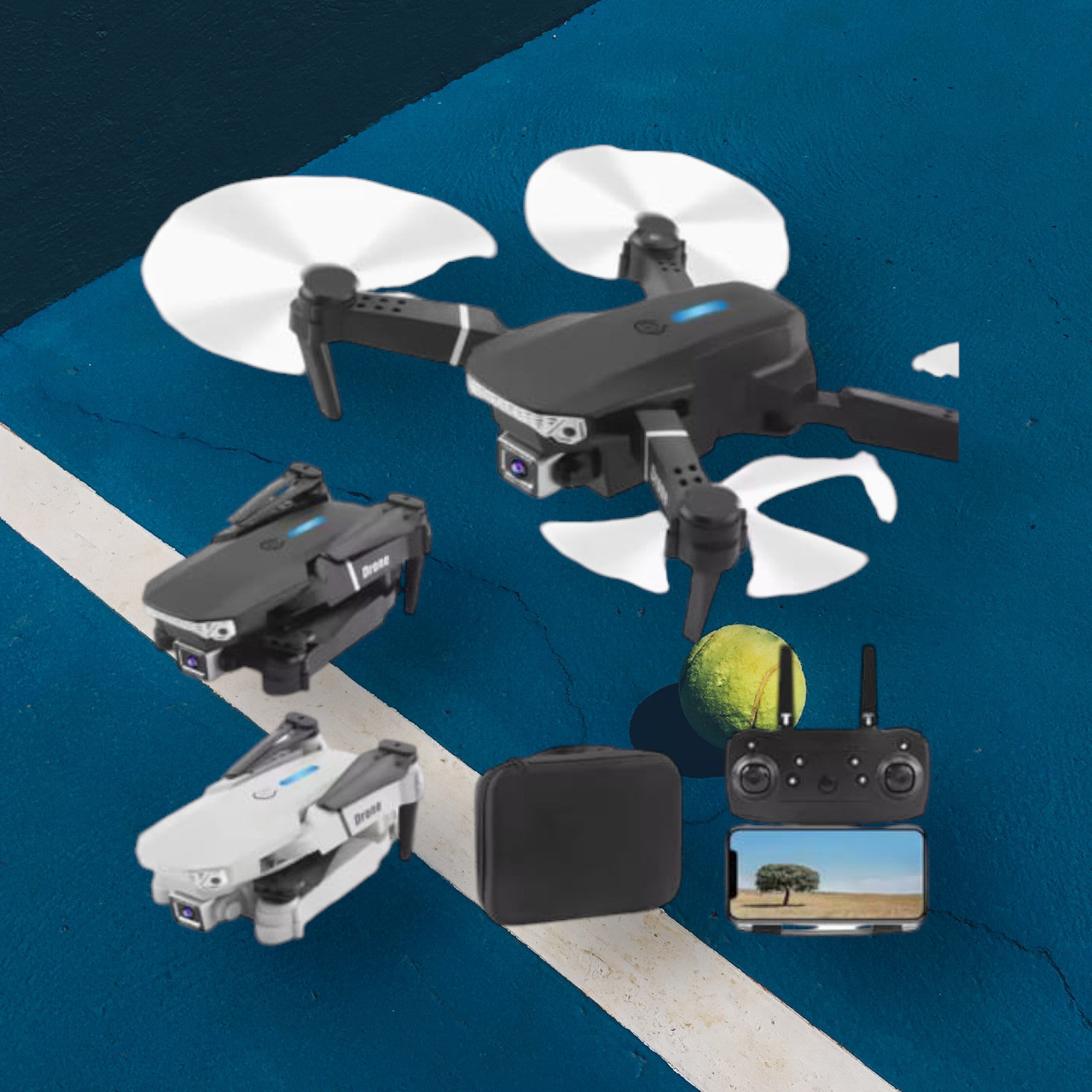 swa mi E99 Drone WiFi Camera Drone Remote Control 360 Flip Stunt Drone 2 Batteries_24 Drone image 1