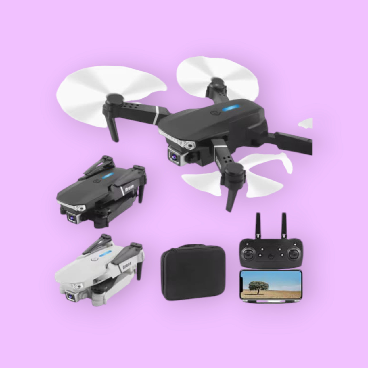 swa mi E99 Drone WiFi Camera Drone Remote Control 360 Flip Stunt Drone 2 Batteries_15 Drone image 1