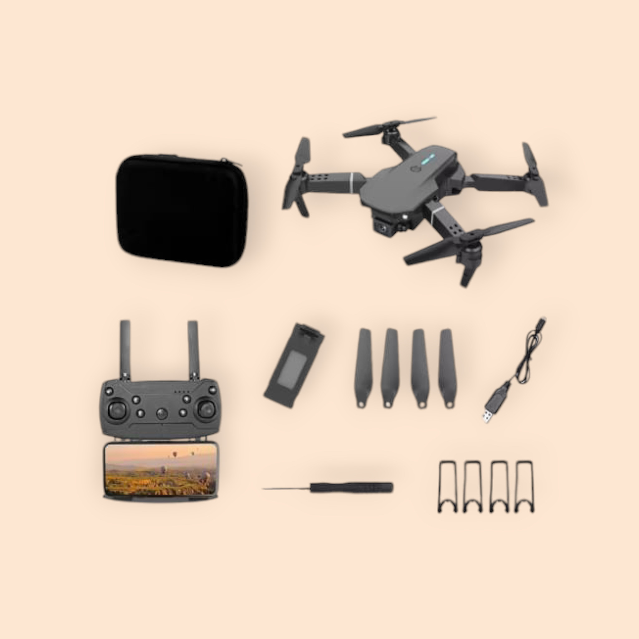 swa mi E8 WiFi Camera Remote Control 360 Flip Stunt Drone 2 Batteries_4 Drone image 1
