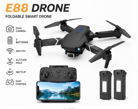 E88 Foldable Drone with Dual Camera, 2 Batteries Drone-image-27