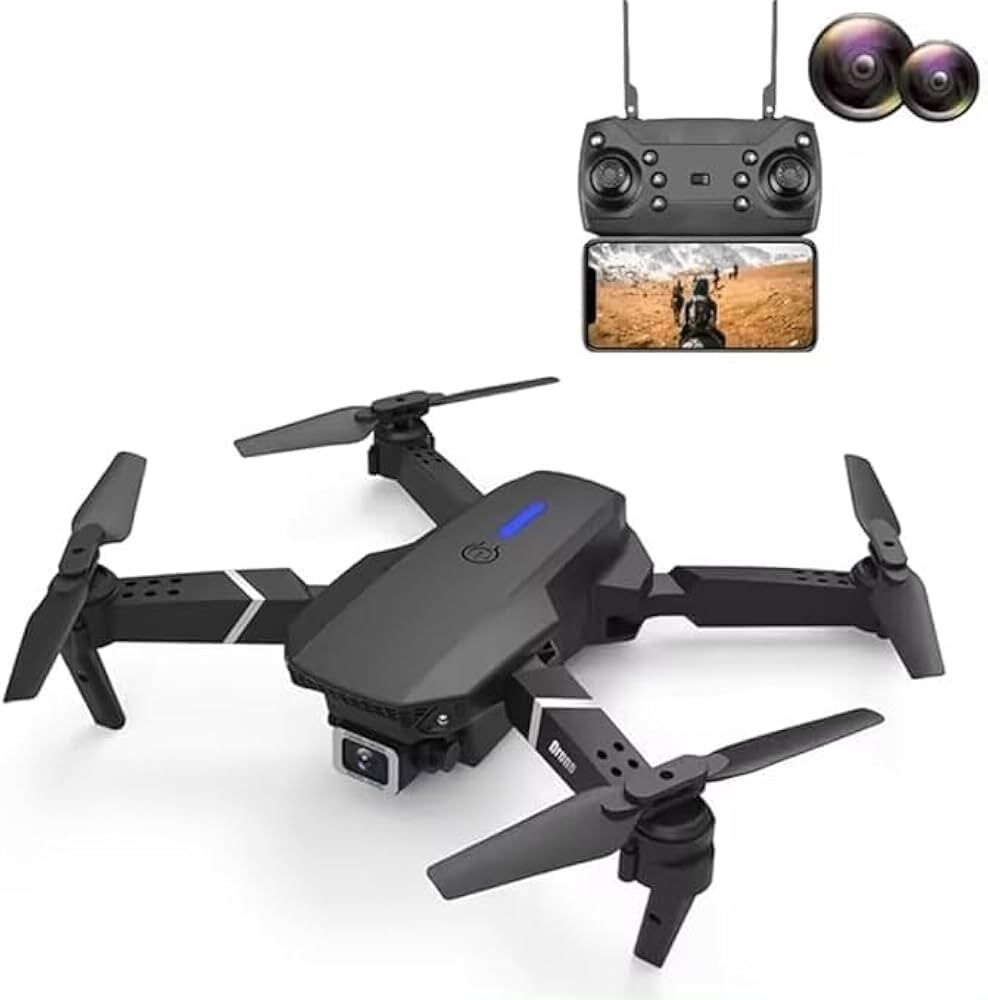 E88 PRO 4k Camera Foldable 1080P Altitude Hold Drone E88 Drone( MULTICOLOUR) Drone