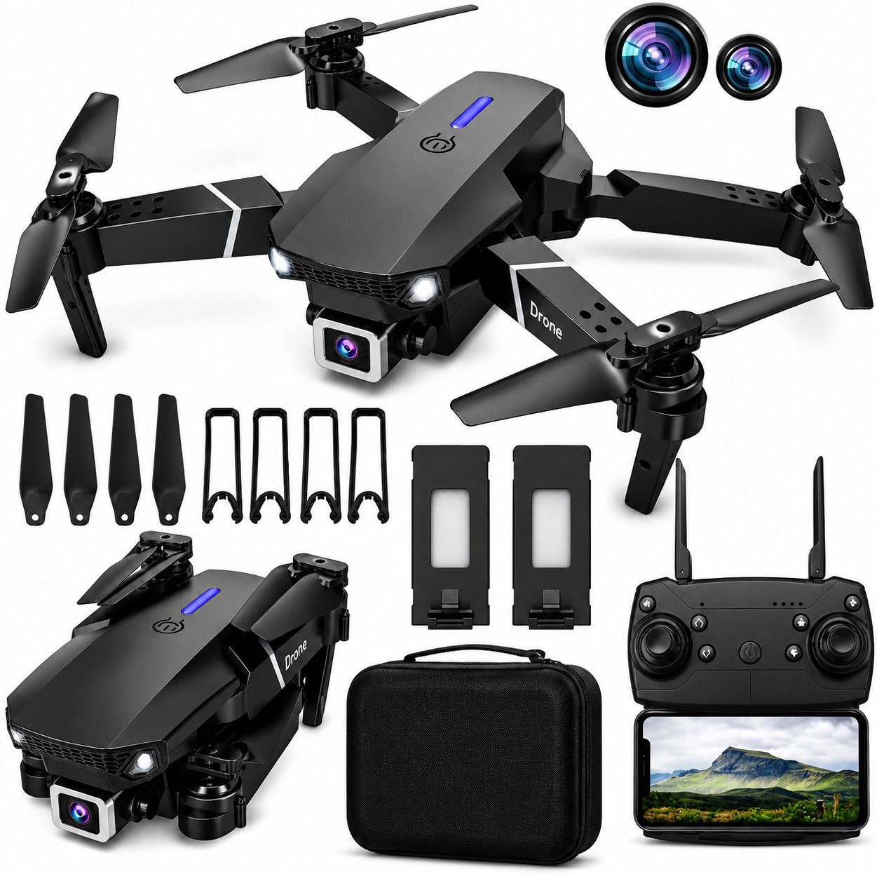 19981 Foldable 4K Drone with WiFi FPV, Dual Camera & Altitude Hold RC Quadcopter Drone-image-33