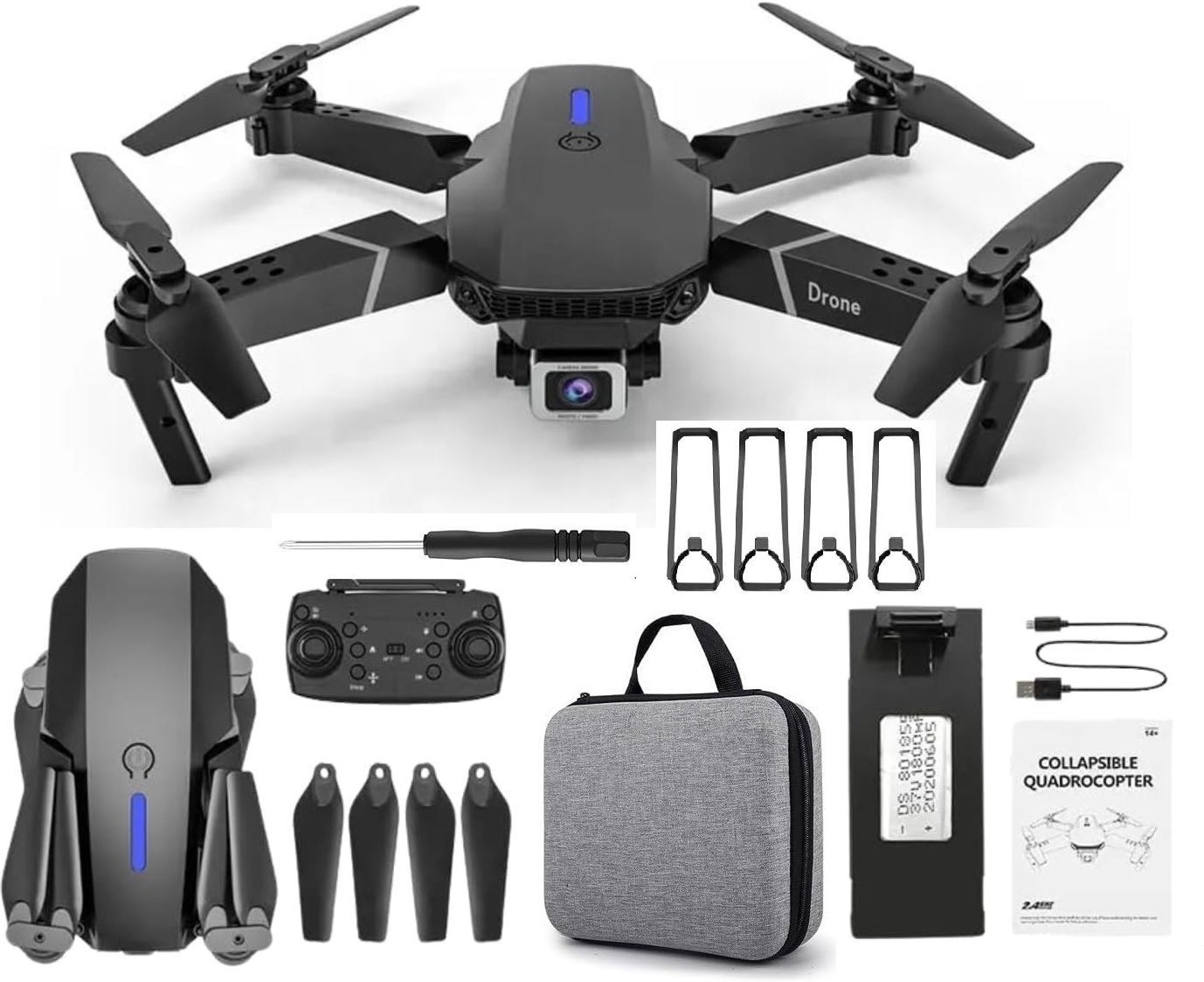 dual camera 4K drone E88 Pro Foldable WiFi Rotate Headless Mode Auto Function Drone-image-37