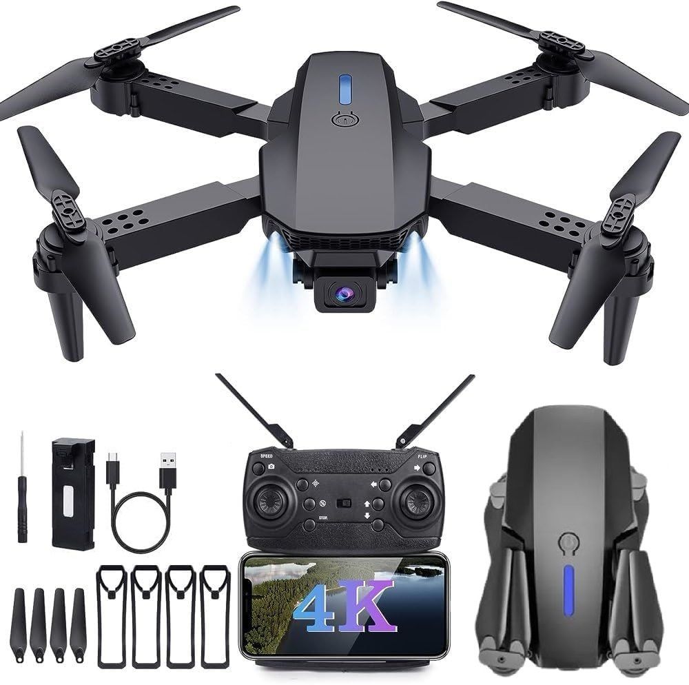 4k dual camera mini drone E88 Pro Foldable Drone One Key Take Off Smart Gestures Drone