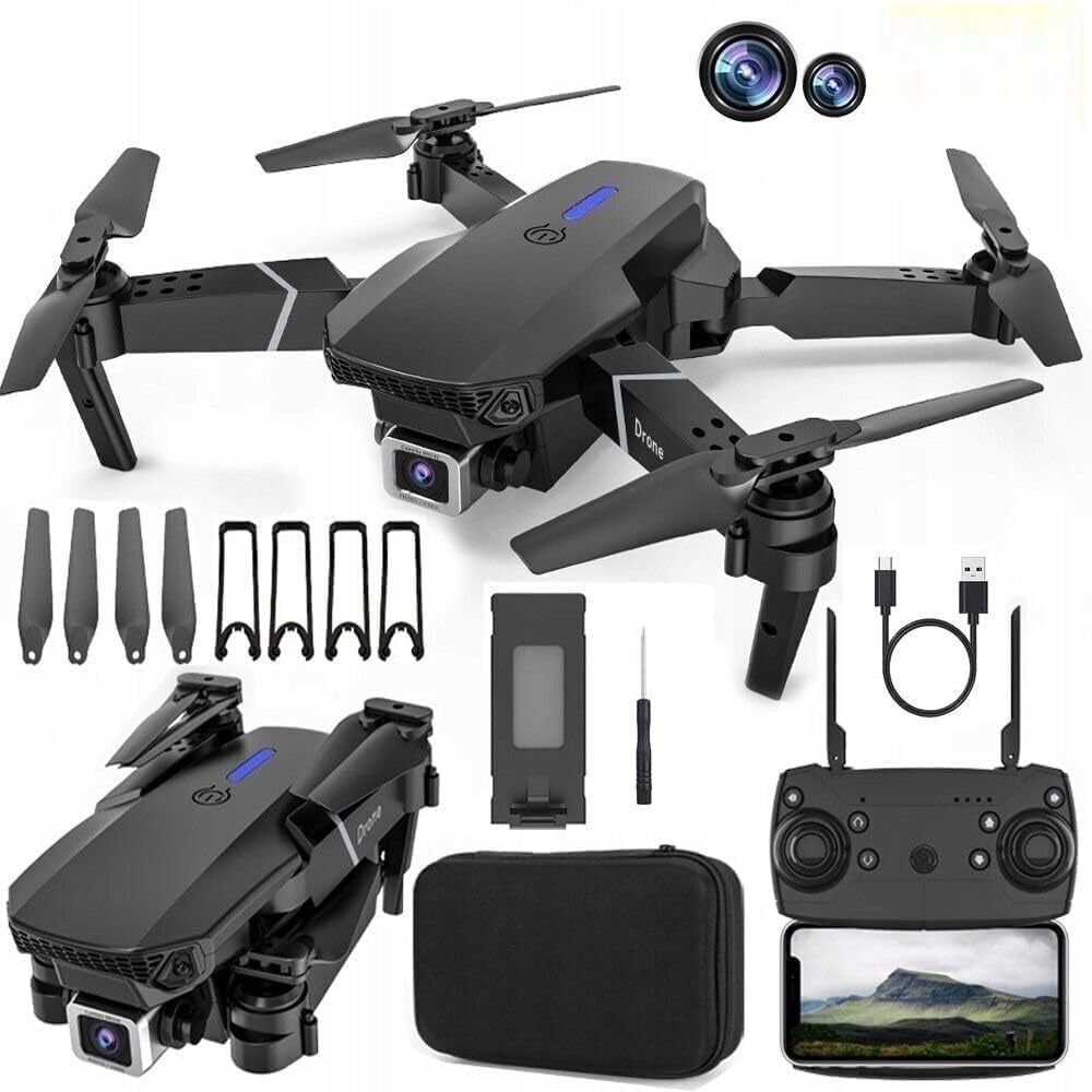 4K-RC Dual Camera Drone GPS Trajectory Flight Long Battery Life-WIFI-E88 Drone-image-41