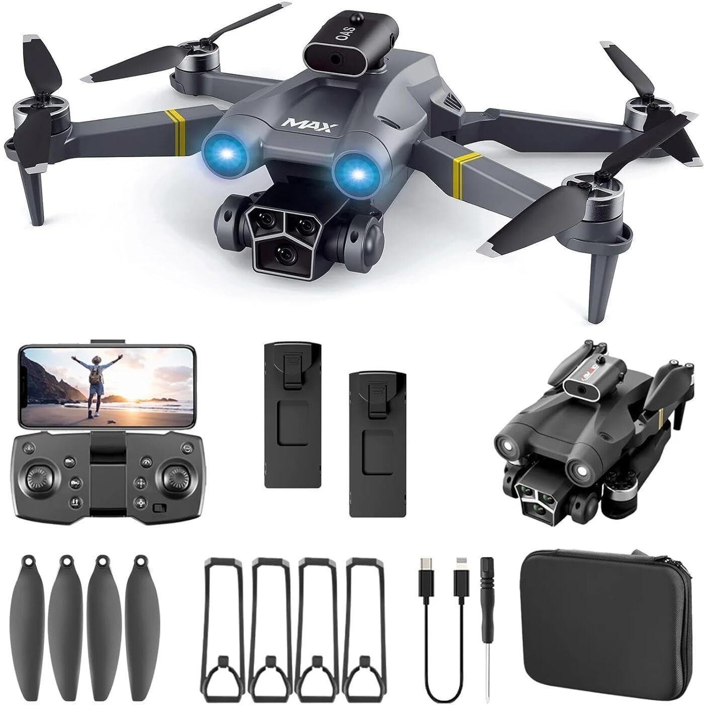 mayuri creations M3 MAX 4K WiFi FPV Drone | 1080P HD Dual Cam | Foldable RC | Alt Hold | Auto RTN Drone-picture-12