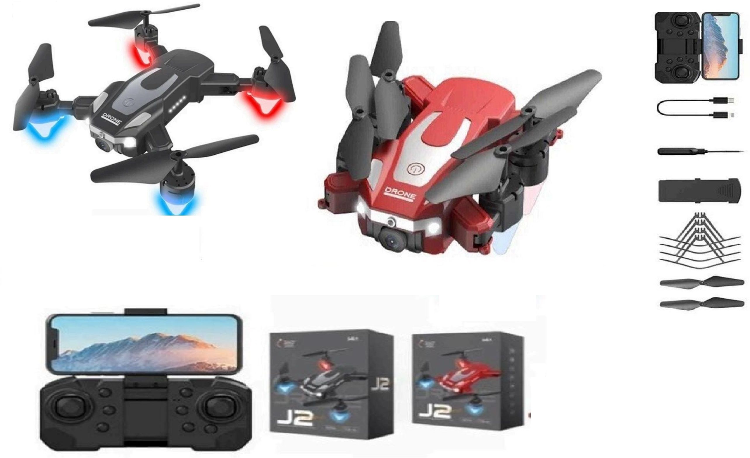J2 Drone with HD Camera Foldable Quadcopter Professional Drone Toys Drone