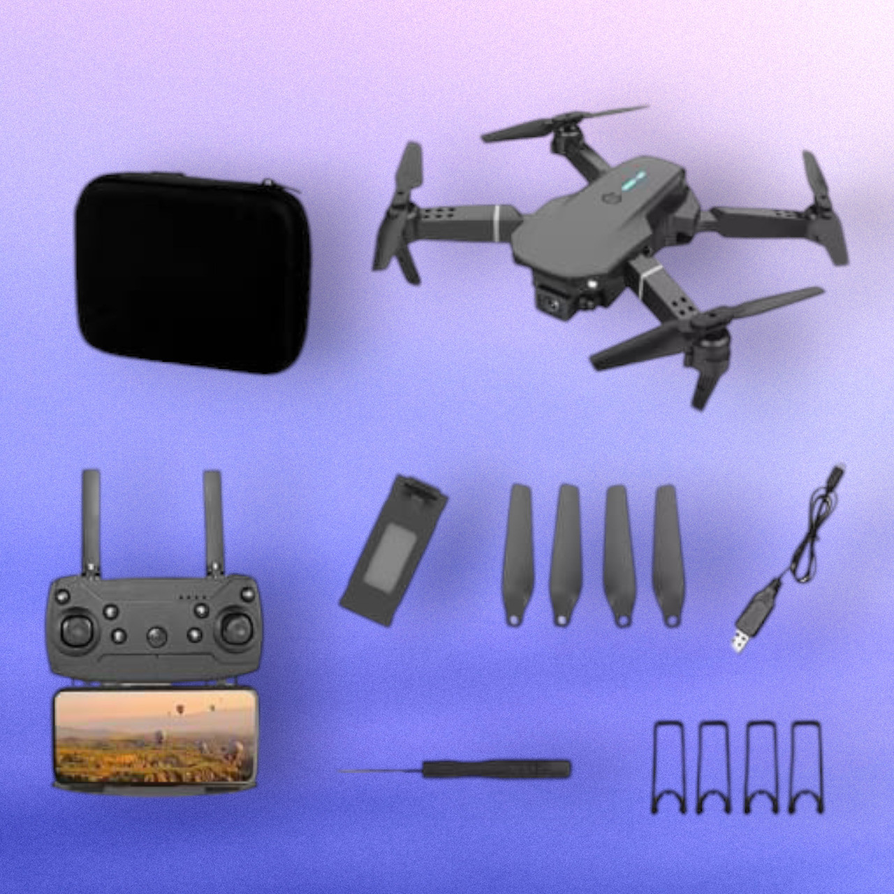 swa mi E8 WiFi Camera Remote Control 360 Flip Stunt Drone 2 Batteries_32 Drone image 1
