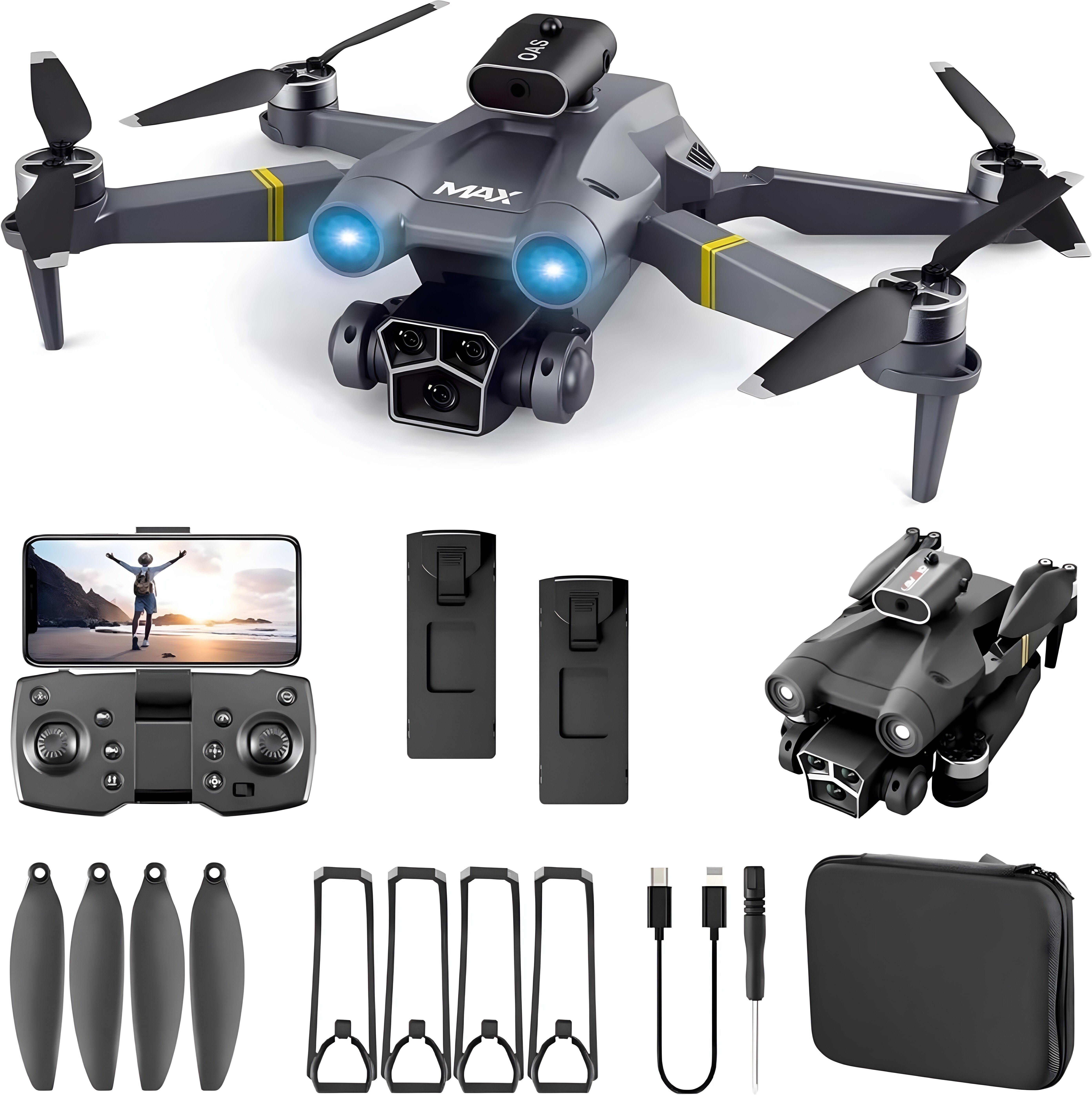 M3 MAX Drone with 3 Camera 5G WIFI 360 Obstacle Avoidance FPV Foldable Drone-image-23