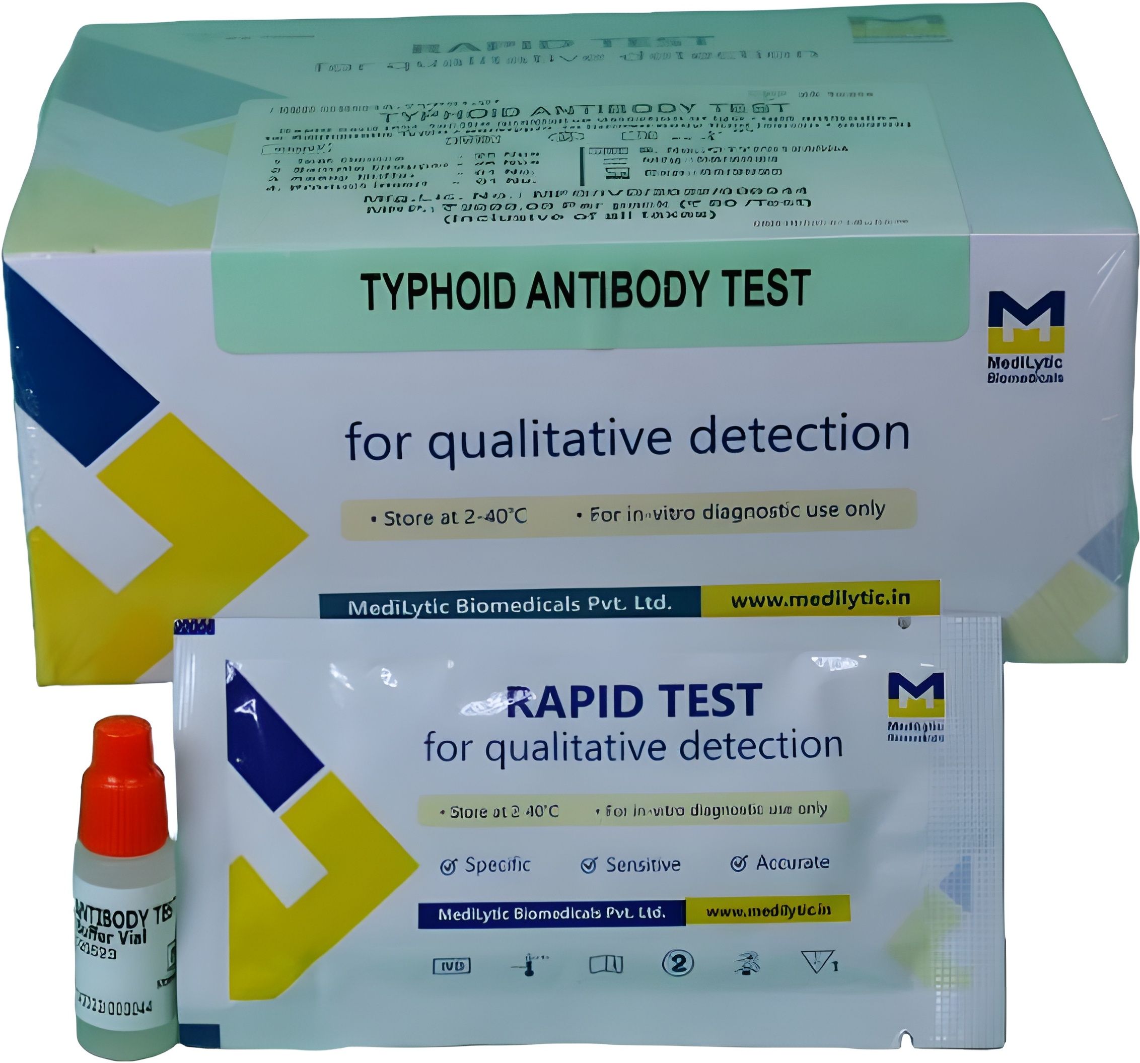 medilytic biomedicals Typhoid (Rapid Test) Pack Of 25 Cards Antibody Test Kit-picture-26