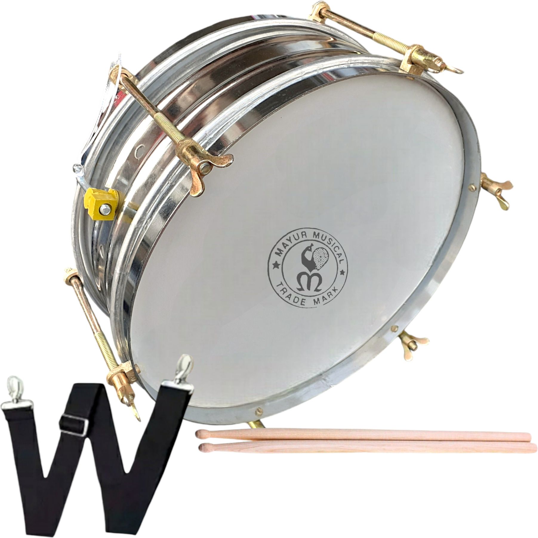 Side Drum Set 12 Inch with Sticks and Belt | Perfect for Music Events & Band Acoustic 1 Drum Kit Set-image-48