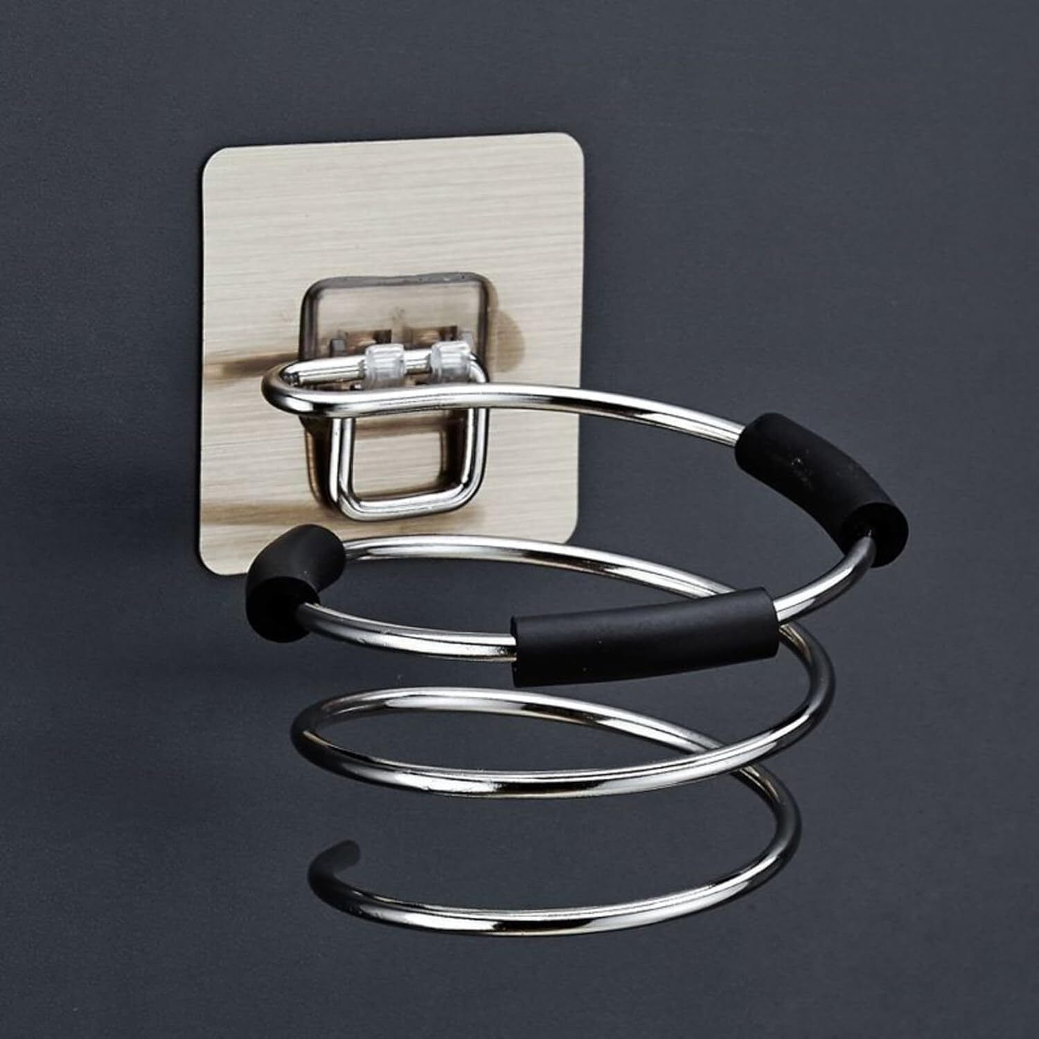 stainless steel hair dryer holder,organizer wall mount hair dryer hanging wall mounted dryer holder